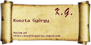 Koszta György névjegykártya
