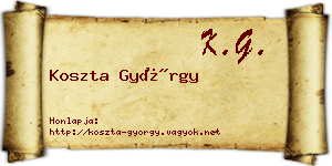 Koszta György névjegykártya